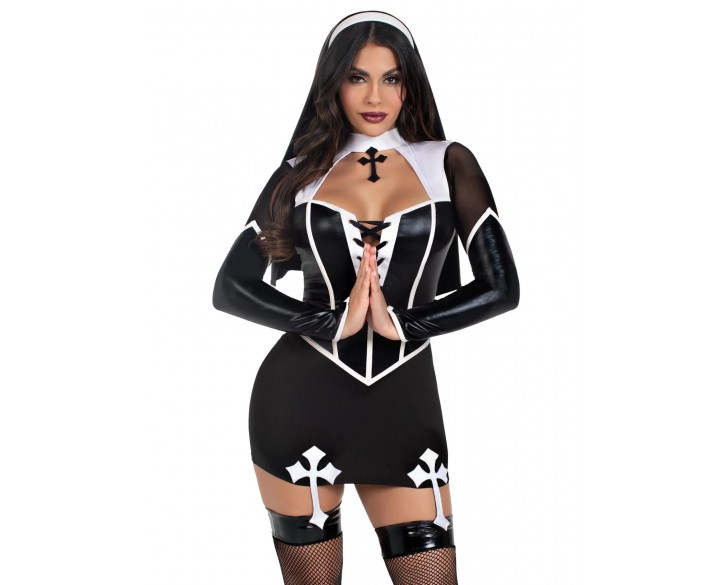 Костюм черниці Leg Avenue Holy Hottie Dress M