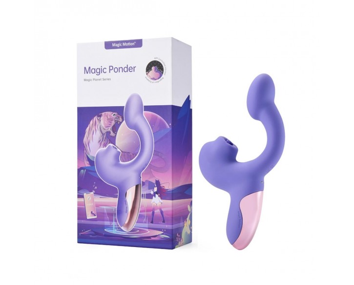 Смарт-вібратор Magic Motion Ponder Purple, подвійна стимуляція, віброяйце+язичок для клітора