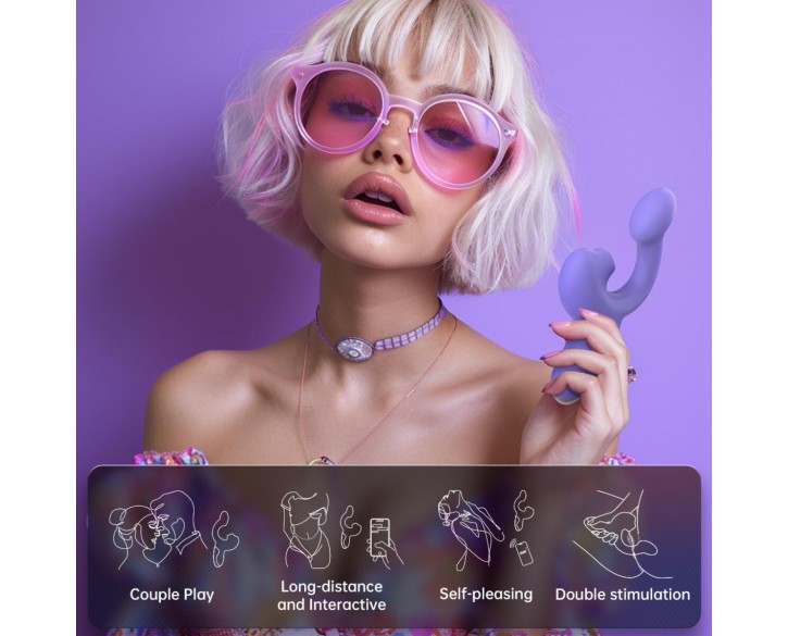 Смарт-вібратор Magic Motion Ponder Purple, подвійна стимуляція, віброяйце+язичок для клітора