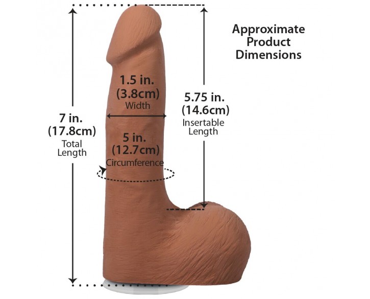 Фалоімітатор Doc Johnson The Realistic Cock ULTRASKYN - 7 Inch with Balls Caramel