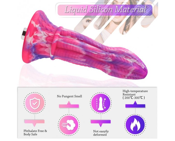 Фалоімітатор для секс-машин Hismith 10.3″ Silicone Monster Dildo Series, система кріплення KlicLok т