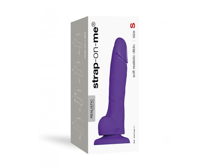 Реалістичний фалоімітатор Strap-On-Me SOFT REALISTIC DILDO Violet - Size S