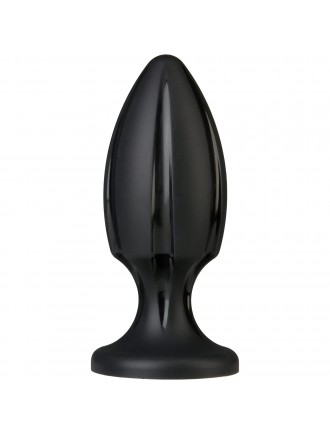 Анальний плаг із каналами для змащення Doc Johnson Platinum Premium Silicone — The Rocket — Black