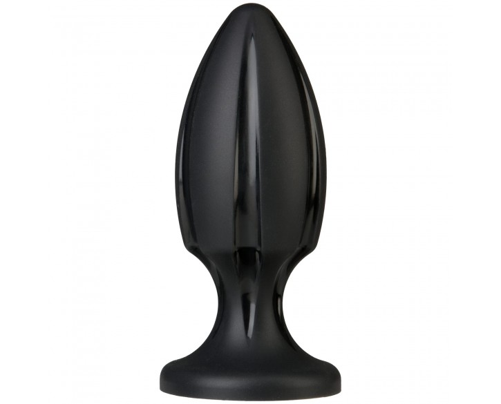 Анальний плаг із каналами для змащення Doc Johnson Platinum Premium Silicone — The Rocket — Black