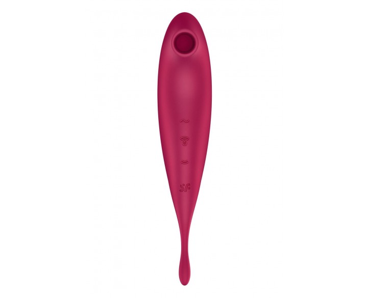 Смарт-вібратор для клітора з вакуумною стимуляцією Satisfyer Twirling Pro+ dark red