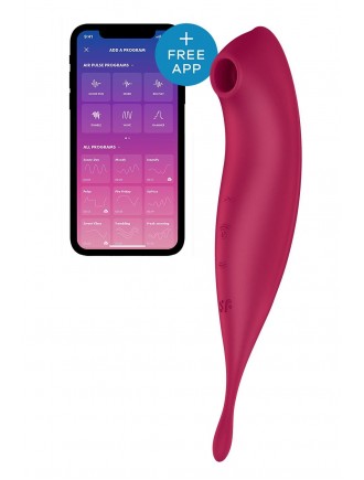 Смарт-вібратор для клітора з вакуумною стимуляцією Satisfyer Twirling Pro+ dark red