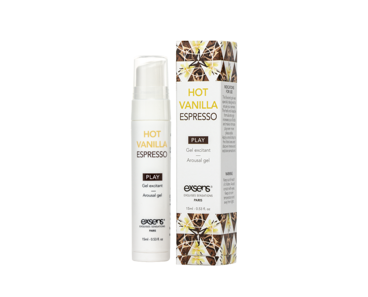 Стимулюючий гель EXSENS Kissable Hot Vanilla Espresso 15мл можна для поцілунків, охолоджуючий