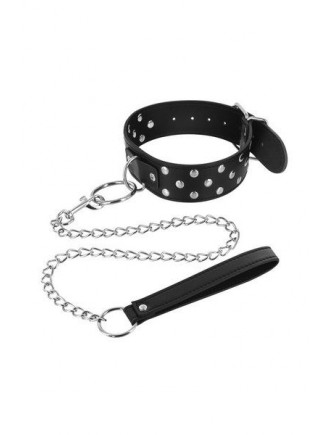 Нашийник з повідцем Fetish Tentation Rivets and Leash