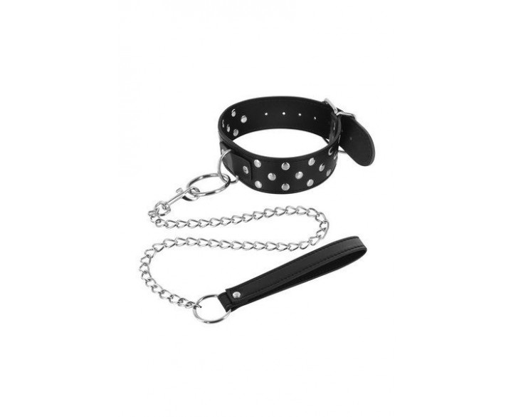 Нашийник з повідцем Fetish Tentation Rivets and Leash