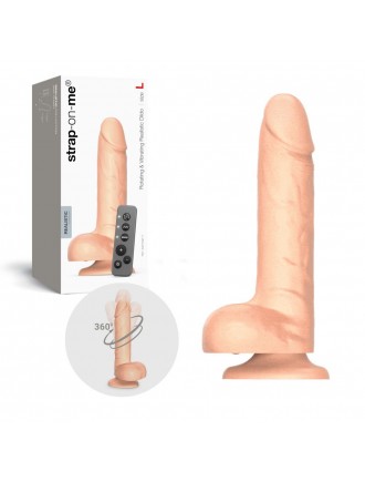 Фалоімітатор з вібрацією та ротацією Strap-On-Me Rotating & Vibrating Realistic Dildo – L – Vanilla