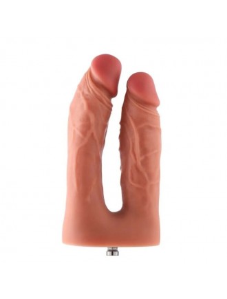 Подвійний фалоімітатор для секс-машин Hismith Silicone Double Penetrator Dildo, система KlicLok