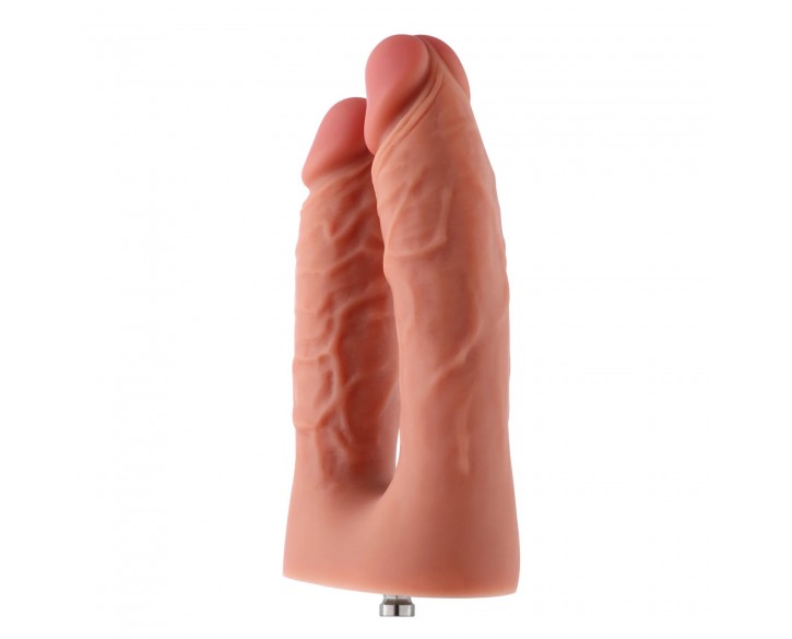 Подвійний фалоімітатор для секс-машин Hismith Silicone Double Penetrator Dildo, система KlicLok