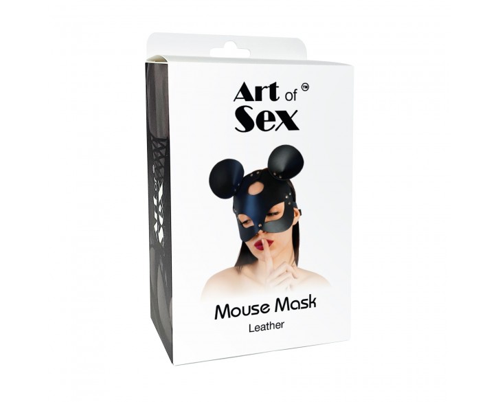 Шкіряна маска зайчика Art of Sex - Mouse Mask, колір Чорний