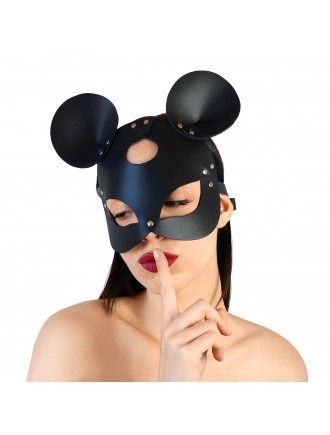 Шкіряна маска зайчика Art of Sex - Mouse Mask, колір Чорний