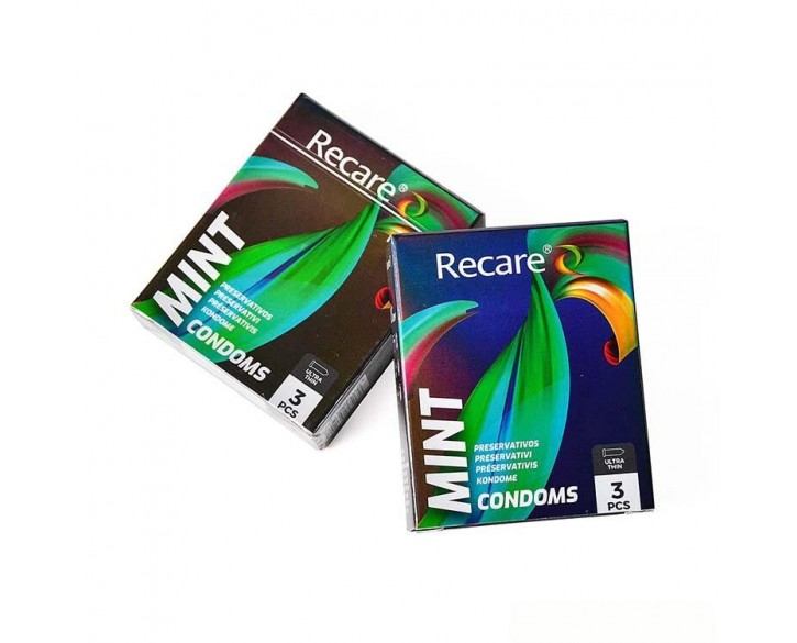 Презервативи Holographic Recare Ultra Thin Mint Condoms 3шт, ультратонкі, аромат: м'ята