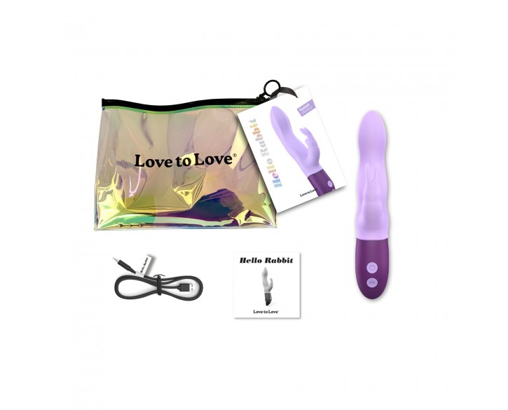 Вібратор-кролик Love To Love Hello Rabbit Violet з гнучким стовбуром і стимуляцією точки G, 2 мотори