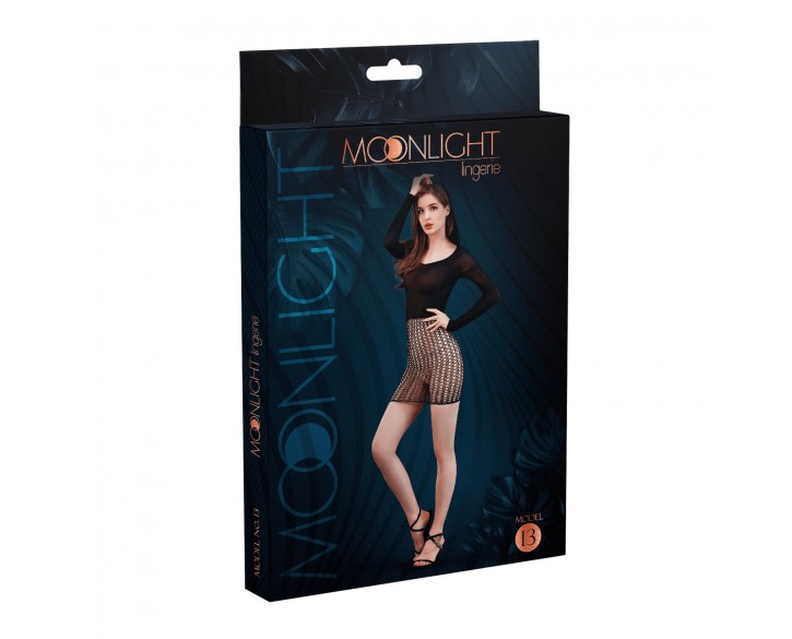 Еротична сукня Moonlight Model 13 XS-L Black, довгий рукав