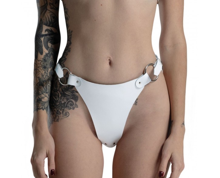 Трусики з натуральної шкіри Feral Feelings - String Bikini White