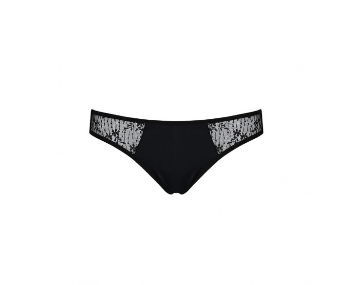 Трусики-сліпи з мереживною сіточкою Dina Thong black L/XL - Passion