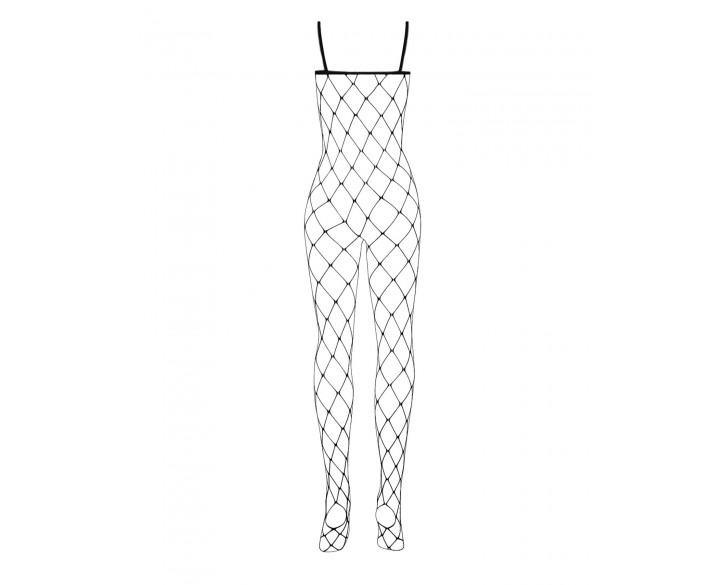 Бодістокінг з великим вічком і відкритими грудьми Obsessive Bodystocking N102 S/M/L, чорний, комбіне