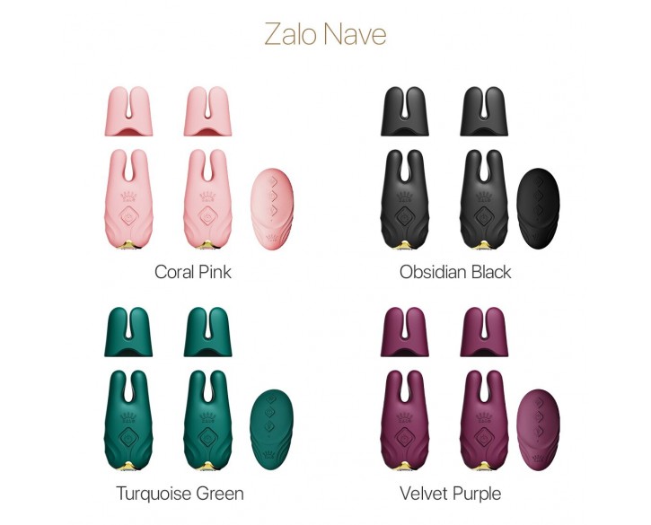 Смарт-вібратор для грудей Zalo - Nave Coral Pink, пульт ДК, робота через додаток