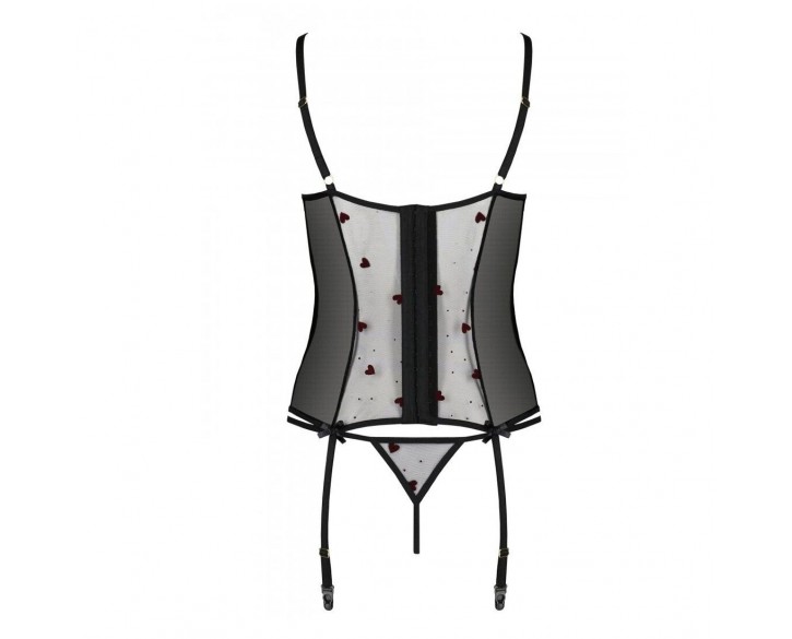 Корсет з підв'язками + стрінги LOVELIA CORSET black L/XL - Passion