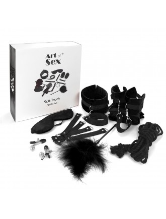 Набір БДСМ Art of Sex - Soft Touch BDSM Set, 9 предметів, Чорний