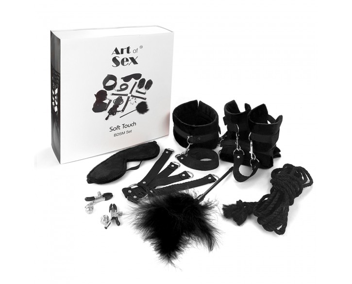 Набір БДСМ Art of Sex - Soft Touch BDSM Set, 9 предметів, Чорний