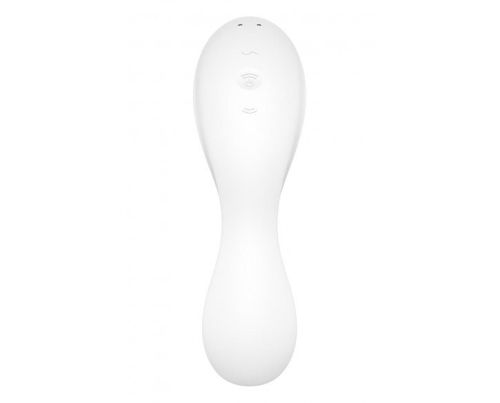 Вакуумний смарт-стимулятор із вібрацією Satisfyer Curvy Trinity 5 (White), керування зі смартфона