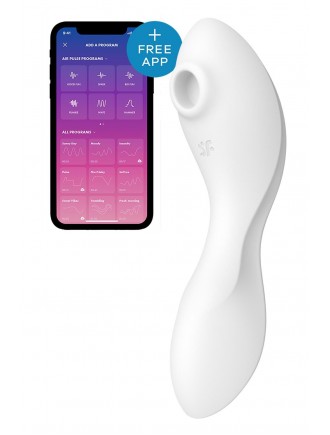 Вакуумний смарт-стимулятор із вібрацією Satisfyer Curvy Trinity 5 (White), керування зі смартфона