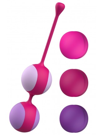 Вагінальні кульки Liebe Kewos — Cerise/Candy Violet, 5 кульок у комплекті, 15, 25, 35, 45 та 55 г