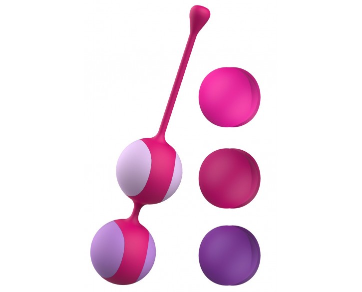 Вагінальні кульки Liebe Kewos — Cerise/Candy Violet, 5 кульок у комплекті, 15, 25, 35, 45 та 55 г