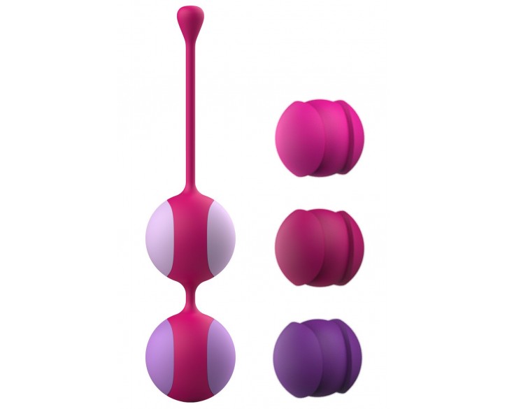 Вагінальні кульки Liebe Kewos — Cerise/Candy Violet, 5 кульок у комплекті, 15, 25, 35, 45 та 55 г