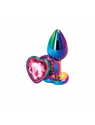 Анальна пробка NS Novelties Rear Assets - Multicolor Heart - Small - Pink