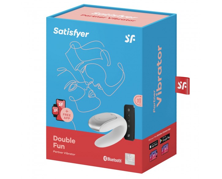 Смартвібратор для пар Satisfyer Double Fun (White) з пультом ДК