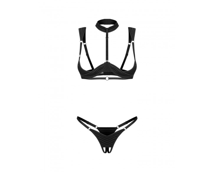 Комплект Obsessive Roccele 2-pcs crotchless set S/M