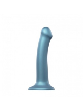 Насадка для страпону Strap-On-Me Mono Density Dildo M Blue, діам. 3,3 см, одношаровий силікон, гнучк