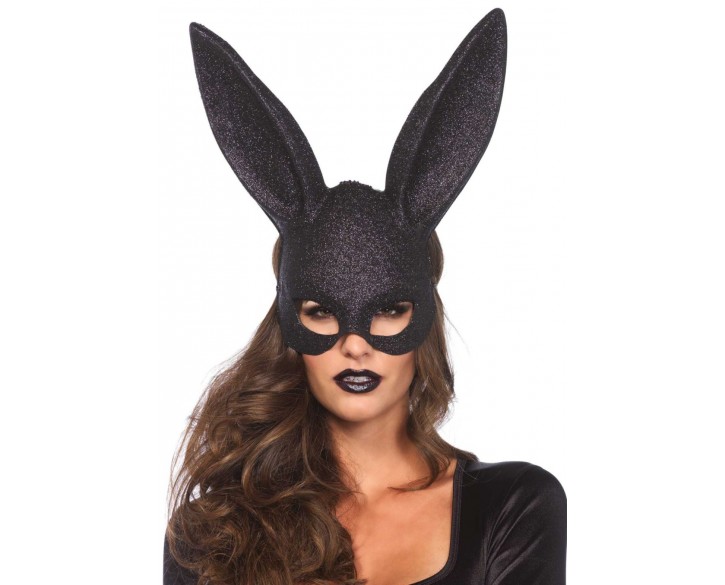 Блискуча маска кролика Leg Avenue Glitter masquerade rabbit mask Black