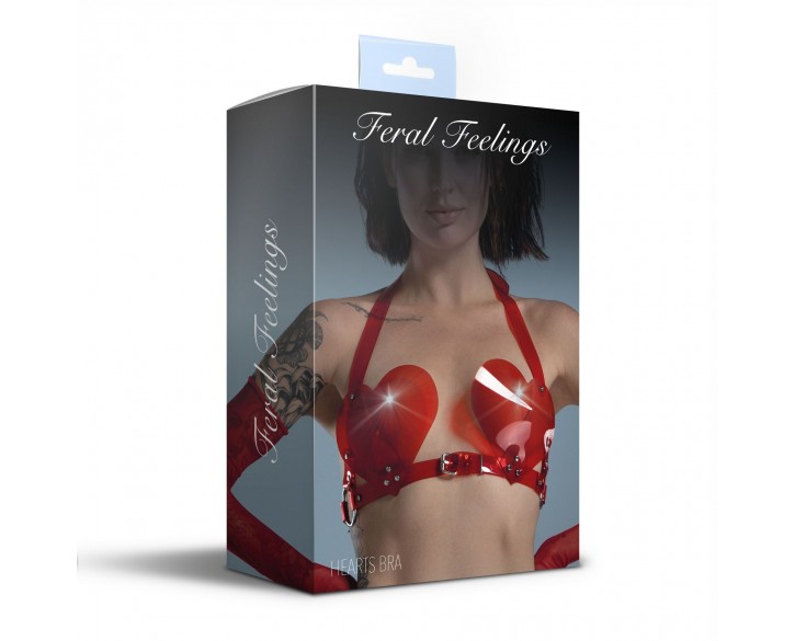 Ліф Серце Feral Feelings - Hearts Bra Red Trasparent