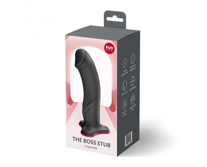 Фалоімітатор Fun Factory THE BOSS STUB Black, реалістична текстура, довжина 17,9 см, діаметр 4,1см
