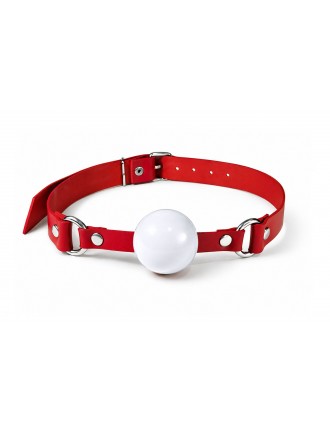 Кляп силіконовий Feral Feelings Silicon Ball Gag Red/White, червоний ремінець, біла кулька