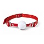 Кляп силіконовий Feral Feelings Silicon Ball Gag Red/White, червоний ремінець, біла кулька