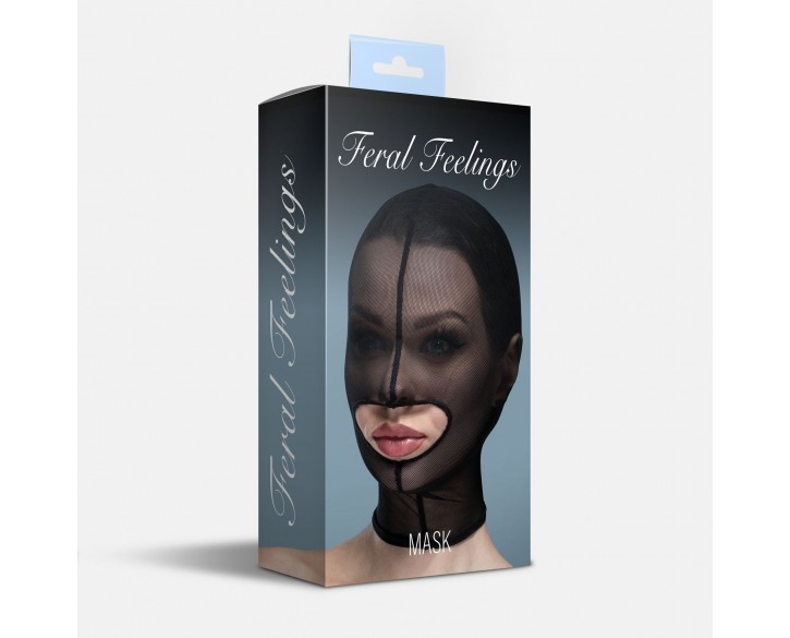 Маска сітка із відкритим ротом Feral Feelings - Hood Mask Black