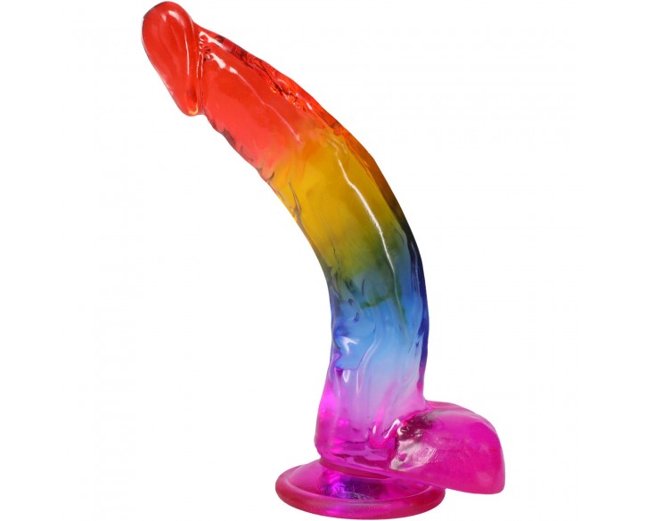 Фалоімітатор Doc Johnson Crystal Jellies - 9.5 Inch Dildo - Rainbow