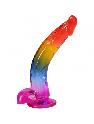 Фалоімітатор Doc Johnson Crystal Jellies - 9.5 Inch Dildo - Rainbow