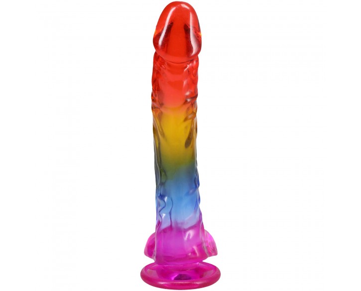 Фалоімітатор Doc Johnson Crystal Jellies - 9.5 Inch Dildo - Rainbow