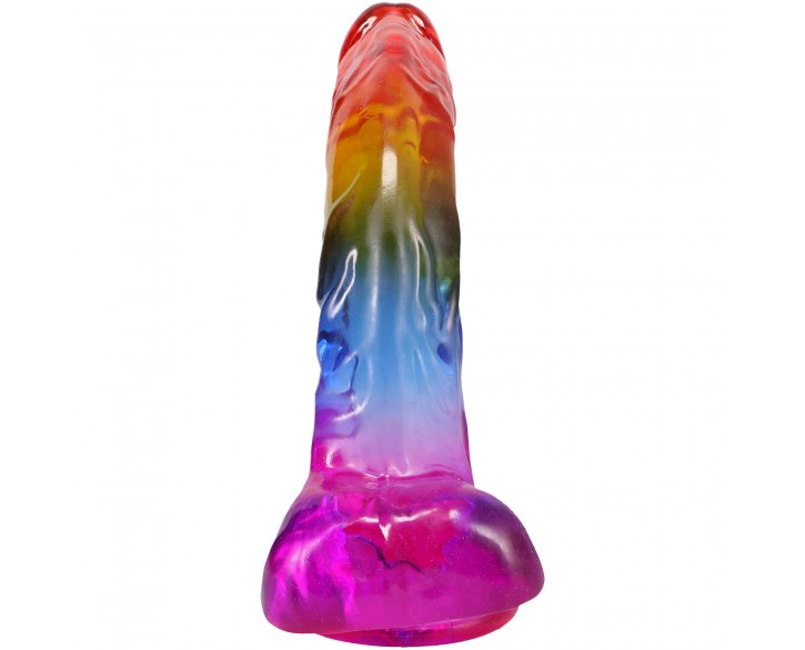 Фалоімітатор Doc Johnson Crystal Jellies - 9.5 Inch Dildo - Rainbow