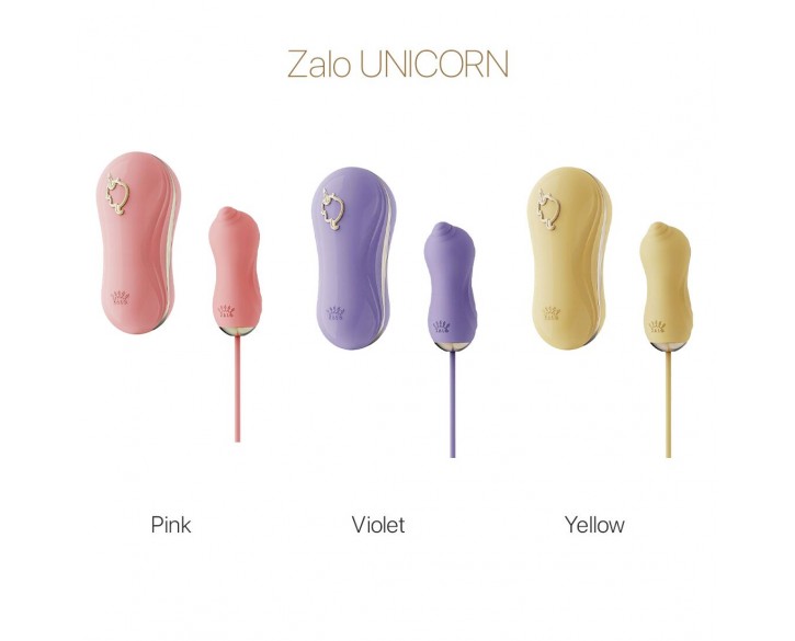 Набір 2в1 Zalo — UNICORN Violet, віброяйце + вакуумний стимулятор