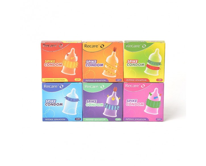 Насадка на член Recare Spike Condom Green (презерватив з рядами шипів)