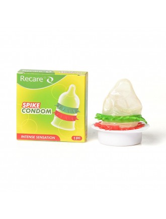 Насадка на член Recare Spike Condom Green (презерватив з рядами шипів)